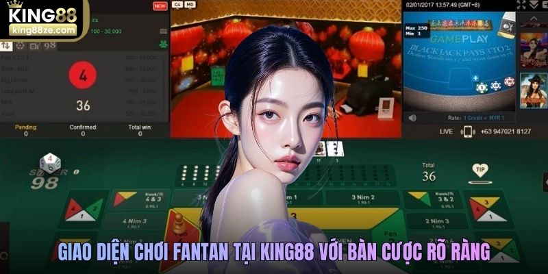 Giao diện chơi Fantan tại King88 với bàn cược rõ ràng