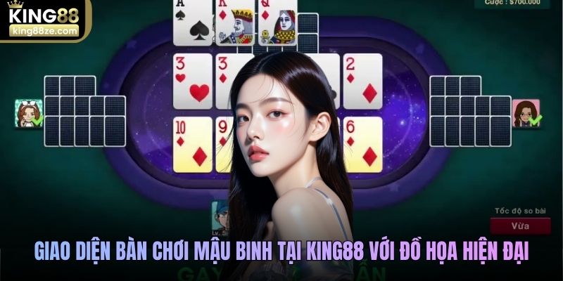 Giao diện bàn chơi Mậu Binh tại King88 với đồ họa hiện đại